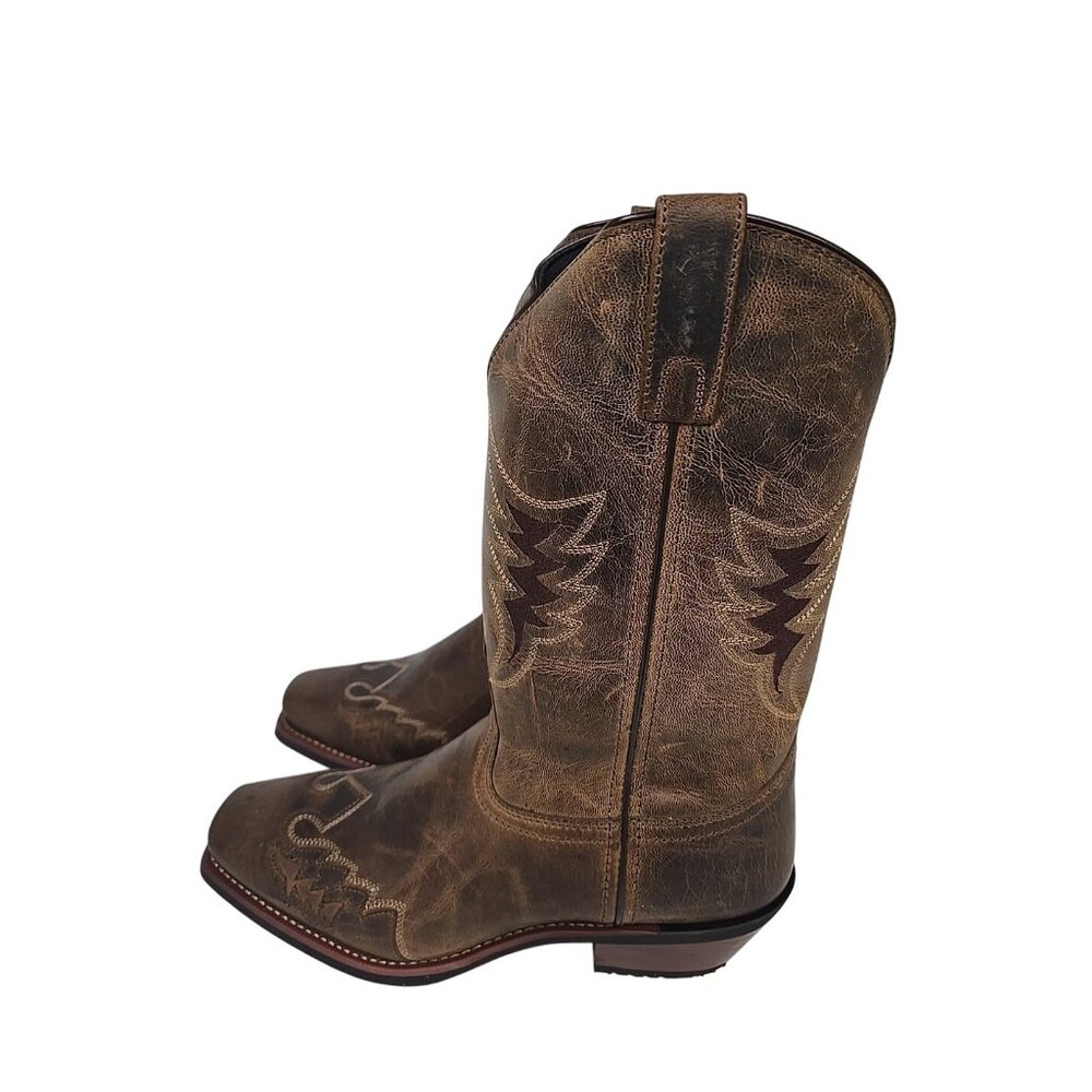 Laredo Men's 68470 12" W/O-Lay Williams Cowboy Leather Western Boot Tan 9.5 EW - Picture 4 of 6